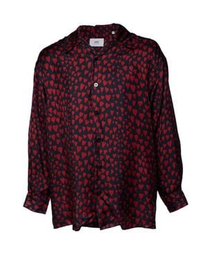 Ami Paris Heart Print Shirt - Purple