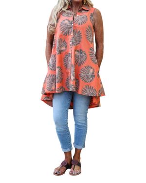 Nu-Look Palm Leaf High Low Top - Red