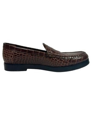 Manolo Blahnik Ralone Croc-Effect Loafers - Black