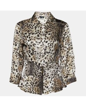Just Cavalli Animal Printed Fil Coupe Shirt - Black