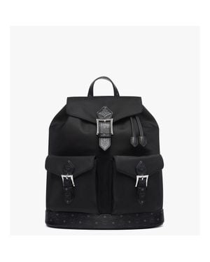 MCM Small Aren Drawstring Backpack - Black