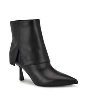 Nine West Bazie3 Boots M Stiletto Heel Dress Bootie Htat723 - Black