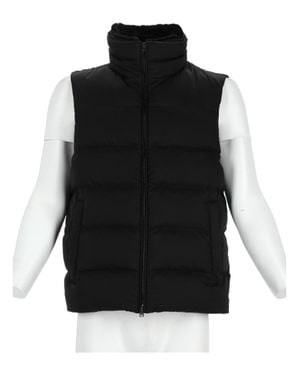 Herno Padded Gilet With Horizontal Quilted Sections And Stand Collar - Black