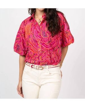 Ivy Jane Pouf Sleeve Campshirt - Red