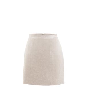 Saiid Kobeisy Ivory Fitted Short Tailored Skirt - White