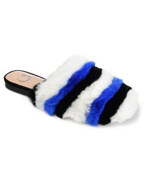 Journee Collection Collection Faux Fur Evelin Mule - Blue