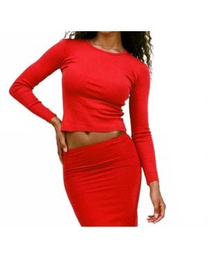 Gil Rodriguez Turtleneck Long Sleeve Bellevue Tee - Red