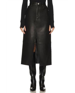 FRAME Leather Midaxi Skirt - Black