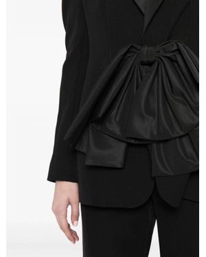Saiid Kobeisy Crepe Tailored Jacket With Taffeta Collar - Black