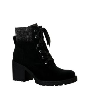 Sun & Stone Sun Stone Romina Lace-Up Hiker Booties 10011618700 - Black