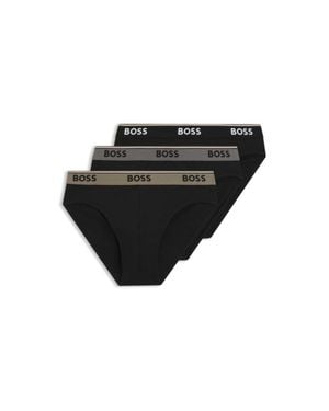 BOSS Three-Pack Of Logo-Waistband Briefs - Black