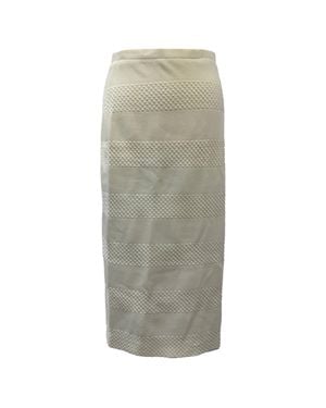Iris & Ink Textured Midi Skirt - Gray