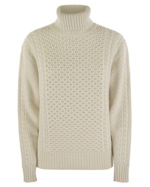 Fabiana Filippi Turtleneck Sweater With Special Workmanship - White