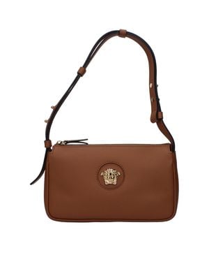 Versace Nude Leather Shoulder Bag - Brown