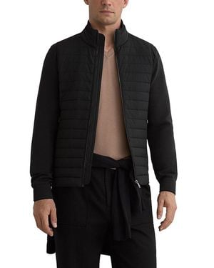 Reiss Asher Zip Through Hybrid Jacket - Black