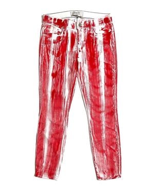 Genetic Denim Shya Crop Mid Rise Stretch Brushstroke Jeans - Red