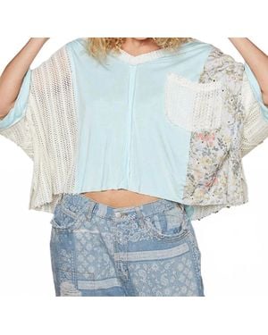 Pol V Neck Top - Blue