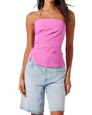 Astr Mel Halter Neck Top - Red