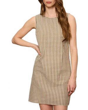 Sanctuary Way To Be Gingham Shift Mini Dress - Natural