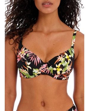Freya Savanna Sunset Plunge Bikini Top - Black