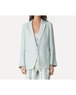 forte_forte Chic Linen Jacket - Blue