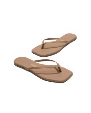TKEES Square Toe Lily Flip Flop - White