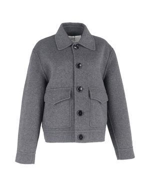 Ami Paris Boxy Fit Double Face Jacket - Gray