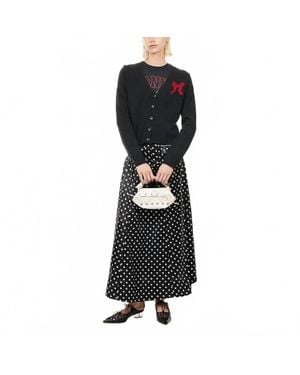 Ganni Graphic Wool Cardigan - Black