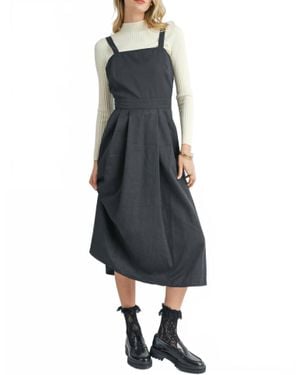 Sadie & Sage Groves Front Pleat Midi Dress - Blue