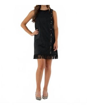 Emily Mccarthy Tory Suede Mini Dress - Black