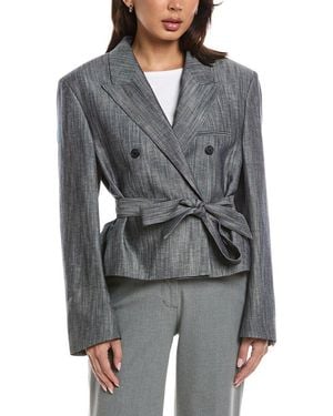BOSS Jelsia Linen-Blend Jacket - Gray