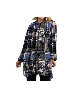 On The Plus Side Brynlee Button-Up Tunic - Blue