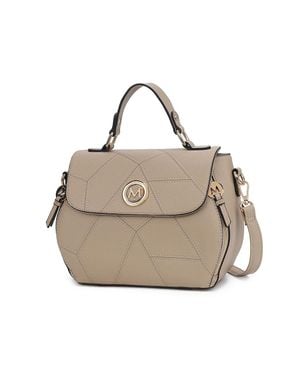 MKF Clementine Vegan Leather Satchel Bag By Mia K - Gray
