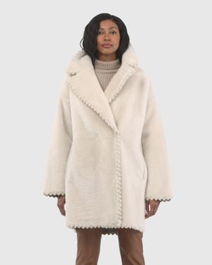Gorski Reversible Select Shearling Lamb Jacket With Embroiderd Trim - Natural
