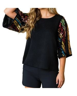 Thml Mariah Sequin Top - Black