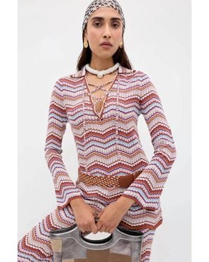 RIXO London Brody Cotton-Knit Top - Red