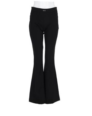 Versace Jeans Couture Flared Pants With Fitted Waist And Fluid Drape - Black