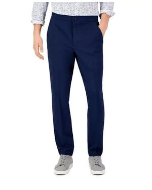 Alfani Suit Pants Stretch Flat Front Slash Pocket Formal Ups1038 - Blue