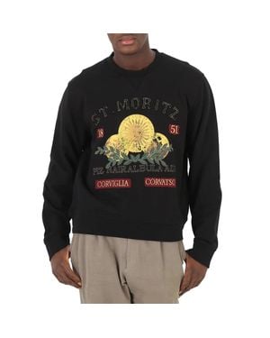 Bally St. Moritz Graphic Print Cotton Sweatshirt - Black