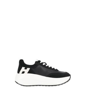 Hogan H696 Smooth Textured Low-Top Sneakers - White