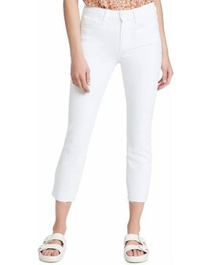PAIGE Cindy Stretch Denim Crop Jeans - White