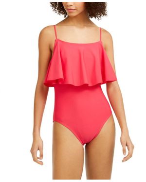 Tommy Hilfiger Flutter One Piece Swimsuit - Red