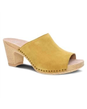 Dansko Tandi Summer Slip On Heeled Mule - Yellow