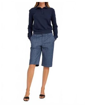 SPRWMN Polo Collar Sweatshirt - Blue