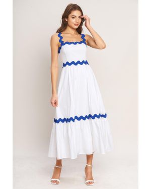 TRUEDAMES Santorini Waves Woven Midi Dress - White