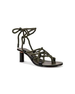 Rag & Bone Infinity Sandal Night Ankle Tie Block Heel Khd737 - Black