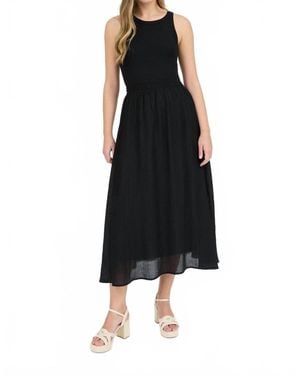 Blu Pepper Tank Sleeveless Midi Dress - Black
