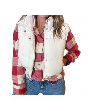 Love Tree Haven Puffer Vest - Red