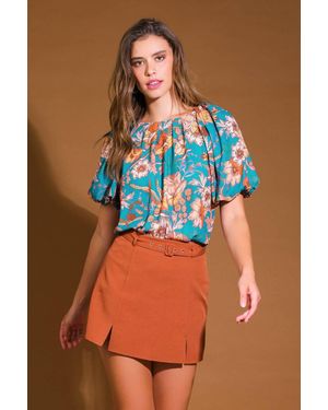 TRUEDAMES York Heights Woven Top - Blue
