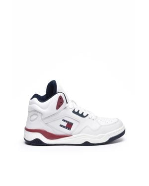 Tommy Hilfiger Perforated Mid-Top Sneakers - White